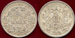 World Coins - GERMANY 1914A ...... 1/2 MARK