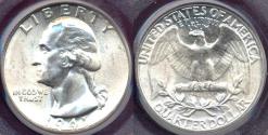 Us Coins - 1941 WASHINGTON QUARTER  PCGS MS66 ... WHITE