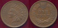 Us Coins - 1874 INDIAN CENT AU55