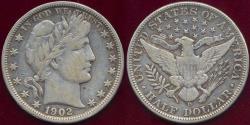 Us Coins - 1902-O BARBER HALF DOLLAR VF