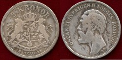 World Coins - SWEDEN 1880 .... 2 Kronor