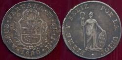 World Coins - PERU 1826 JM  8 REALES ... well struck  XF
