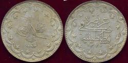 World Coins - TURKEY 1869-1870  ABDUL AZIZ  20 KURUSH  XF/AU