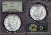 Us Coins - 1887  MORGAN $1 ....  PCGS MS63