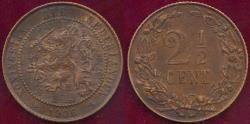 World Coins - NETHERLANDS 1906 2 1/2 CENTS AU