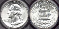Us Coins - 1949-D WASHINGTON QUARTER  PCGS MS65 ... WHITE