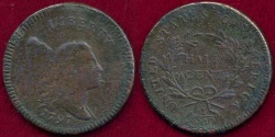 Us Coins - 1797 PLAIN EDGE  HALF CENT    XF Details