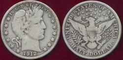 Us Coins - 1912-D BARBER HALF DOLLAR VG+