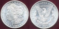 Us Coins - 1921-D MORGAN DOLLAR MS64  WHITE..... VERY SHARP STRIKE