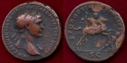 Ancient Coins - TRAJAN 98-117  DUPONDIUS .. Spearing Dacian