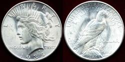 Us Coins - 1935-S PEACE DOLLAR  MS63 WHITE..... Blazing mint luster