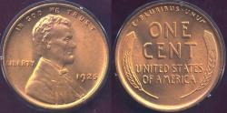 Us Coins - 1925 LINCOLN CENT PCGS MS65RD ..OLD RATTLER... much undergraded!
