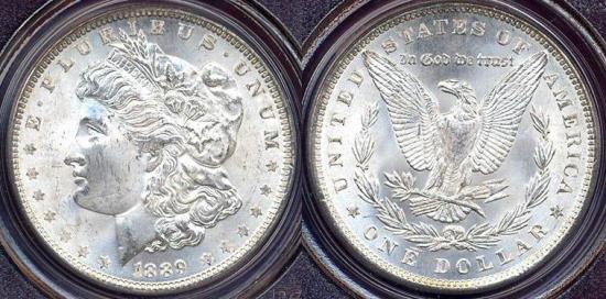 US Coins - 1889 MORGAN DOLLAR   PCGS MS64  .... WHITE