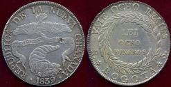 World Coins - COLOMBIA 1839 RS  8 Reales  XF45