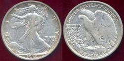 Us Coins - 1917-D REV WALKING LIBERTY HALF DOLLAR  VF