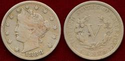 Us Coins - 1888 LI BERTY NICKEL  FINE  details .... ORIGINAL color