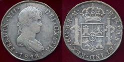 World Coins - GUATEMALA 1818 NG M  8 REALES  XF