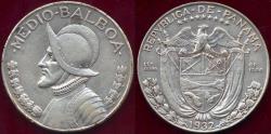 World Coins - PANAMA 1932 1/2 BALBOA  XF..... VERY LOW MINTAGE