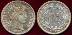 Us Coins - 1893 BARBER DIME AU53