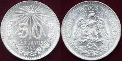 World Coins - MEXICO 1943-M  50 CENTAVOS   WHITE  CHOICE BU
