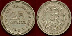 World Coins - ESTONIA  25 SENTI ....  XF