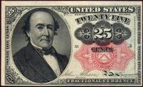 Us Coins - 1874-1876 5th Issue 25c  Long  Key  FR-1308   CHOICE UNC