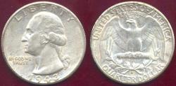 Us Coins - 1943-D WASHINGTON QUARTER AU