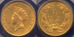 Us Coins - 1855 type 2  $1   Gold Princess  PCGS AU50