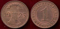 World Coins - GERMANY 1923-A  RENTENPFENNIG