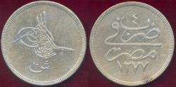 World Coins - EGYPT 10 QIRSH 1863 (Yr.4 of Reign) ...  ABDUL AZIZ