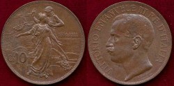 World Coins - ITALY 1911  ... 10 Centisimo  UNCIRCULATED