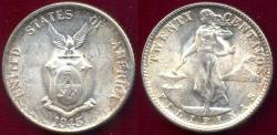 World Coins - PHILIPPINES 1945-D  20 CENTAVOS...  CH BU.... PRETTY COLORS