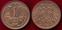 World Coins - AUSTRIA  1901  Heller .....  Choice UNCIRCULATED