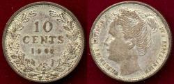 World Coins - NETHERLANDS 1903 TEN CENTS   XF