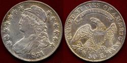 Us Coins - 1831 BUST HALF DOLLAR...  AU  with  attractive toning