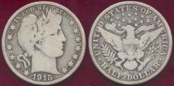 Us Coins - 1915-D BARBER HALF DOLLAR  VG