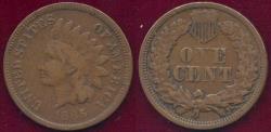 Us Coins - 1865 INDIAN CENT  VG+