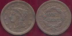 Us Coins - 1852 LARGE CENT  VF20