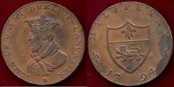 World Coins - LANCASTER ENGLAND 1794 ...  CONDOR 1/2Penny Token