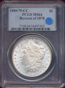 US Coins - 1880/79-CC Rev of 78  MORGAN DOLLAR  PCGS MS64  WHITE