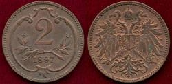 World Coins - AUSTRIA 1897 2 HELLER   UNC