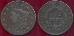 Us Coins - 1820 Small Date  LARGE CENT VF20