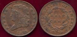 Us Coins - 1828  12 STARS  CLASSIC  HALF CENT  AU55