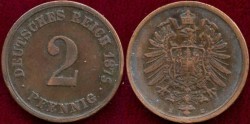 World Coins - GERMANY 1875-E ... 12 Pfennig  VF+