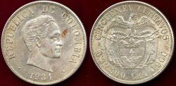 World Coins - COLOMBIA  1934  50 CENTAVOS  