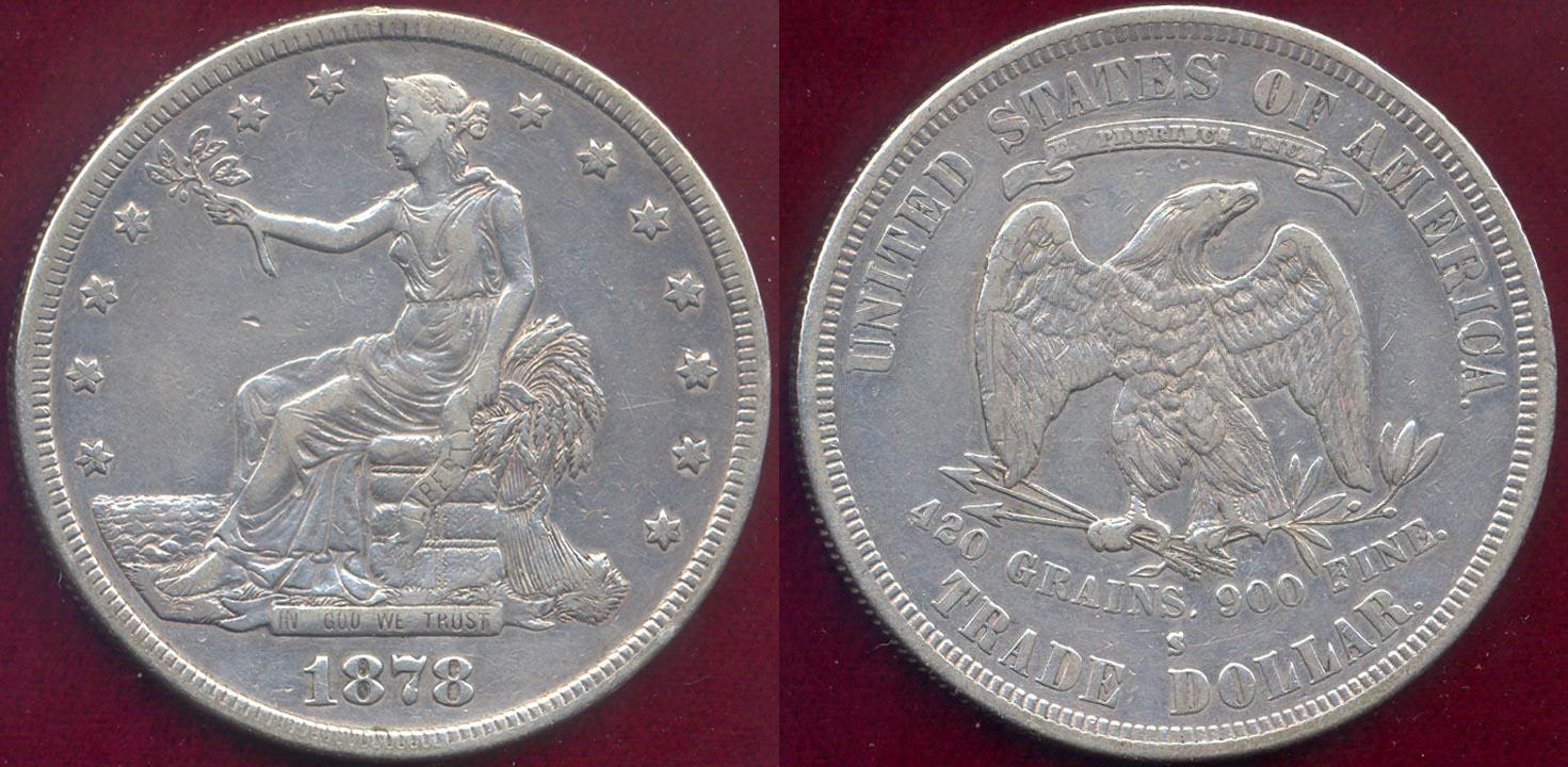 High quality Silver Trade Dollar 1878s