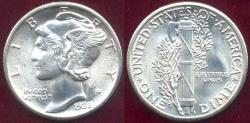 Us Coins - 1938 MERCURY DIME MS65 FB  .... BLAZING WHITE