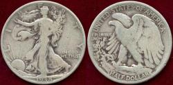 Us Coins - 1938-D WALKING LIBERTY HALF DOLLAR   GOOD+