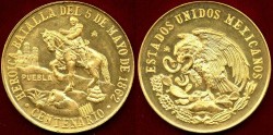 World Coins - MEXICO 1962  GOLD  50 PESO.. DE MAYO