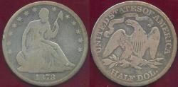 Us Coins - 1878 SEATED HALF DOLLAR  GOOD